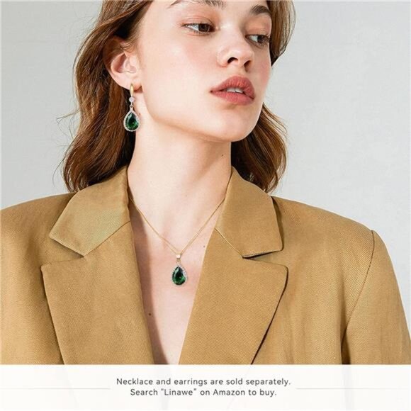 Faux Diamond Dangle Earrings | Teardrop Cubic Zirconia Chandelier Earrings - Picture 4 of 7